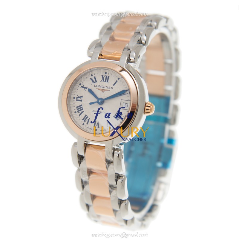 Longines L8.111.5.78.6 PRIMA LUNA Auto 18kt Rose Gold Steel Case Replica Watch - Image 3