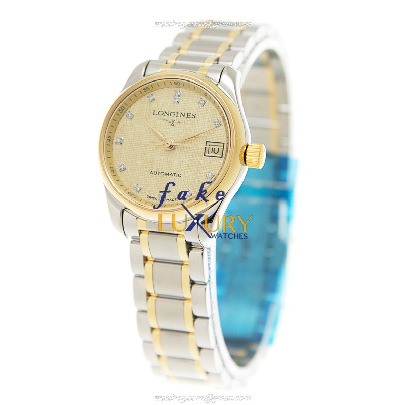 Longines L2.128.5.38.7 MASTER Replica Watch, Automatic Movement, 18kt Gold & Steel Case, Gold Dial - Image 3