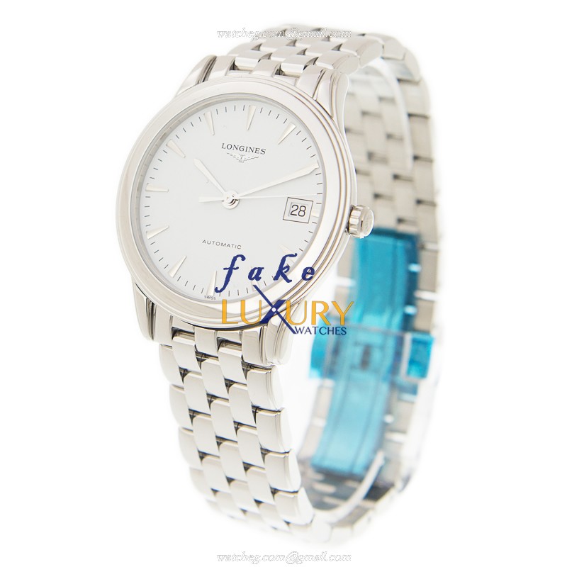 Longines L4.774.4.12.6 FLAGSHIP - Automatic Stainless Steel Replica Watch - White Dial - Silver - Image 3