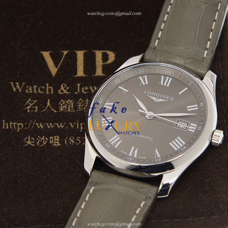 Longines L2.793.4.71.3 MASTER Automatic Brown Dial Alligator Strap Steel Replica Watch - Image 5