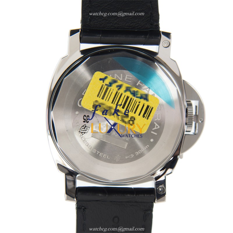 Panerai Luminor PAM00104 Automatic Stainless Steel Black Dial Alligator Strap Replica Watch - Image 3