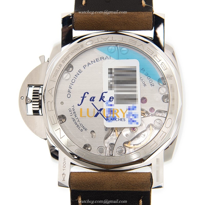 Panerai Luminor PAM00423 Manual Wind Stainless Steel Brown Cowhide Strap Replica Watch - Image 3