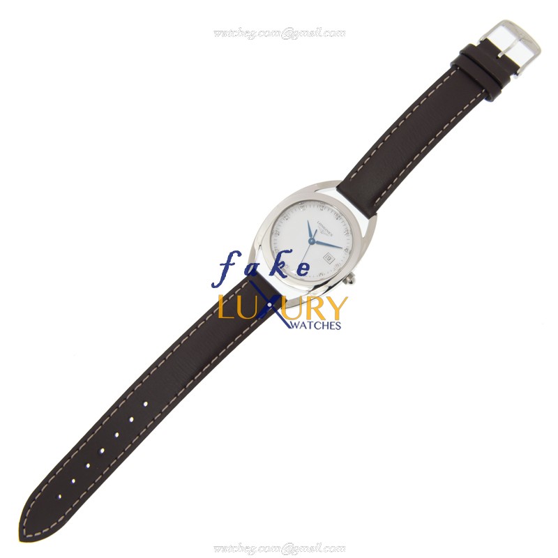 Longines L6.137.4.87.2 Equestrian Replica Watch - Quartz - 26mm Steel Case - White Dial - Leather - Image 2
