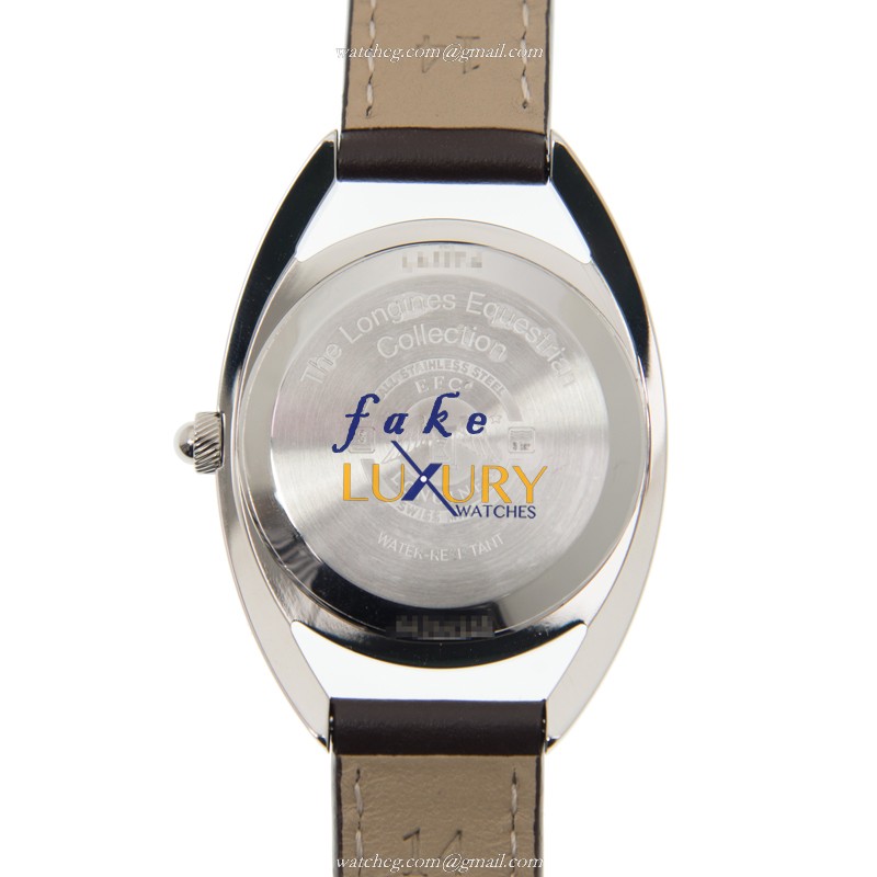 Longines L6.137.4.87.2 Equestrian Replica Watch - Quartz - 26mm Steel Case - White Dial - Leather - Image 3