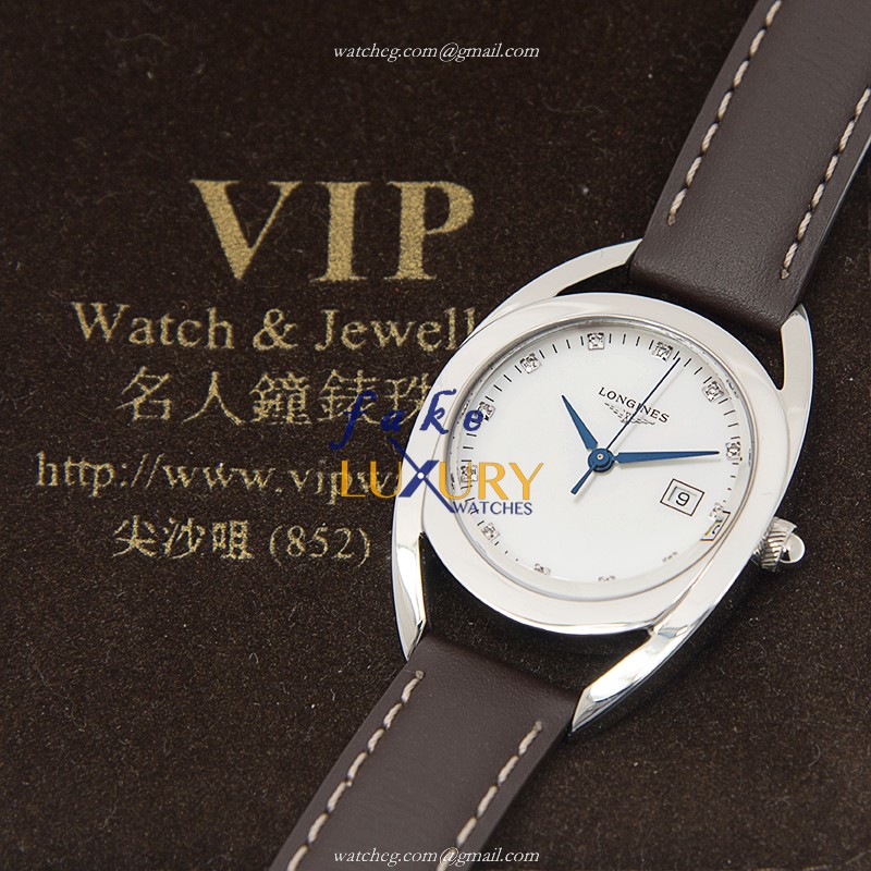 Longines L6.137.4.87.2 Equestrian Replica Watch - Quartz - 26mm Steel Case - White Dial - Leather - Image 5