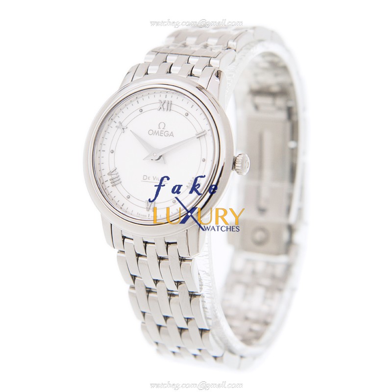 Omega 424.10.27.60.04.001 DE VILLE Quartz - White Dial - Stainless Steel Case - Replica Watch - Image 3