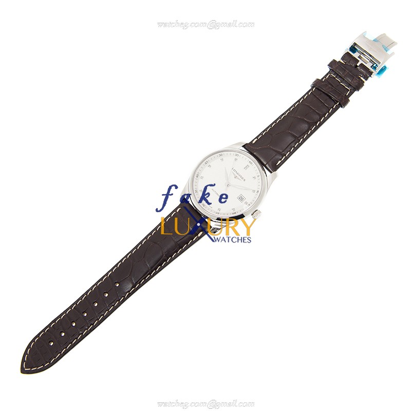 Longines L2.793.4.77.3 Master Automatic Replica Watch, White Dial, Brown Alligator Strap - Image 2