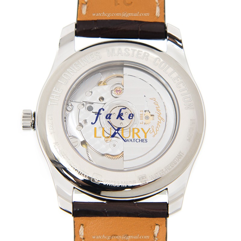 Longines L2.793.4.77.3 Master Automatic Replica Watch, White Dial, Brown Alligator Strap - Image 3