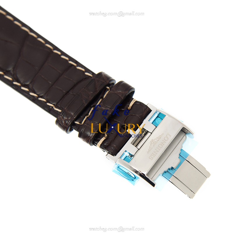 Longines L2.793.4.77.3 Master Automatic Replica Watch, White Dial, Brown Alligator Strap - Image 4