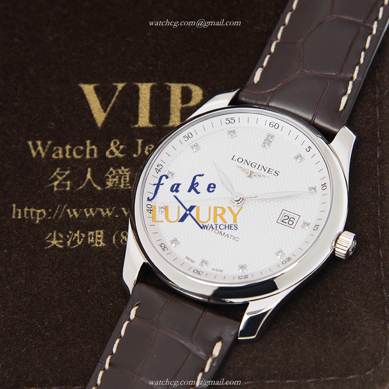 Longines L2.793.4.77.3 Master Automatic Replica Watch, White Dial, Brown Alligator Strap - Image 5