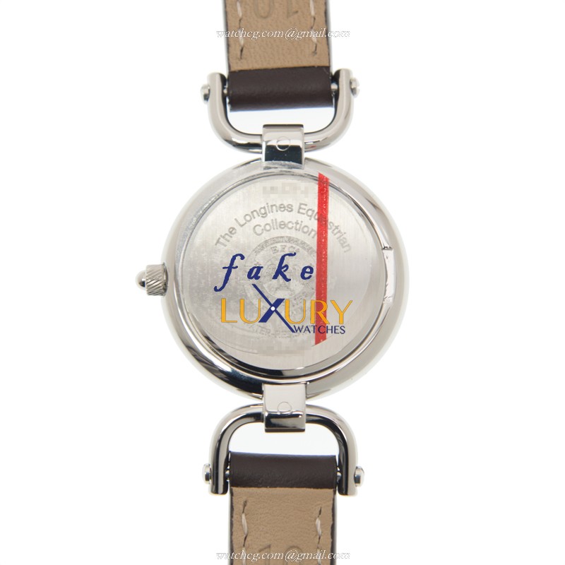 Longines L6.129.4.73.2 Equestrian Quartz Stainless Steel - Silver White Dial - Leather Strap - Image 3