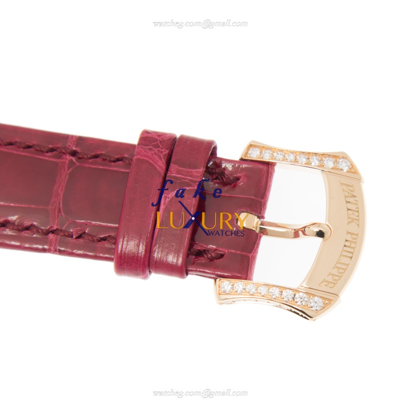 Patek Philippe 4968/400R-001 Replica Watch, Manual Wind, Silver Dial, 18kt Rose Gold & Diamonds Case - Image 4