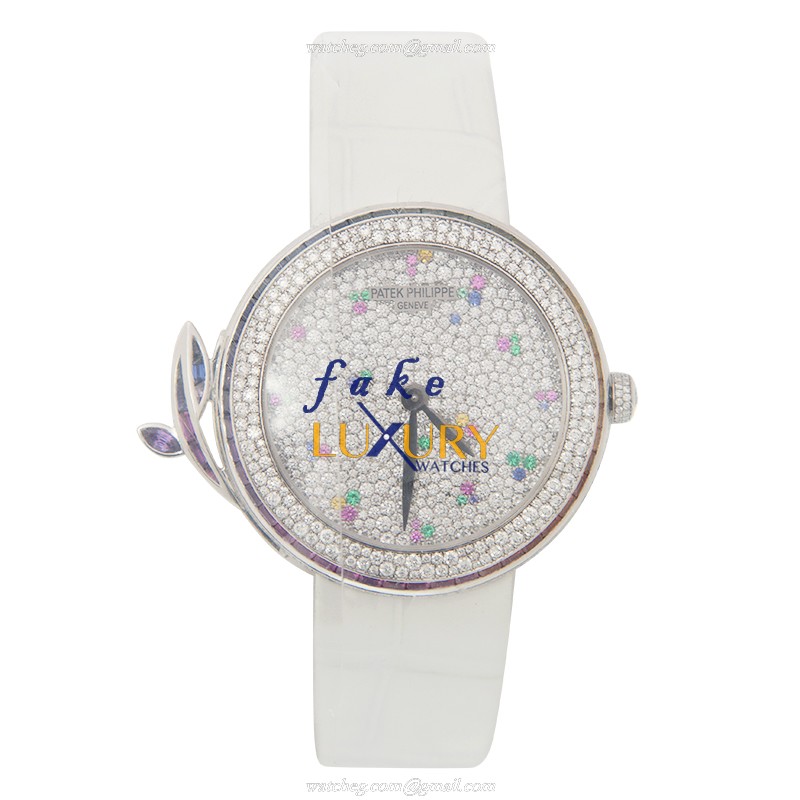 Patek Philippe 7002/450G-013 COMPLICATIONS Automatic 18kt White Gold Diamond White Dial Replica - Image 2