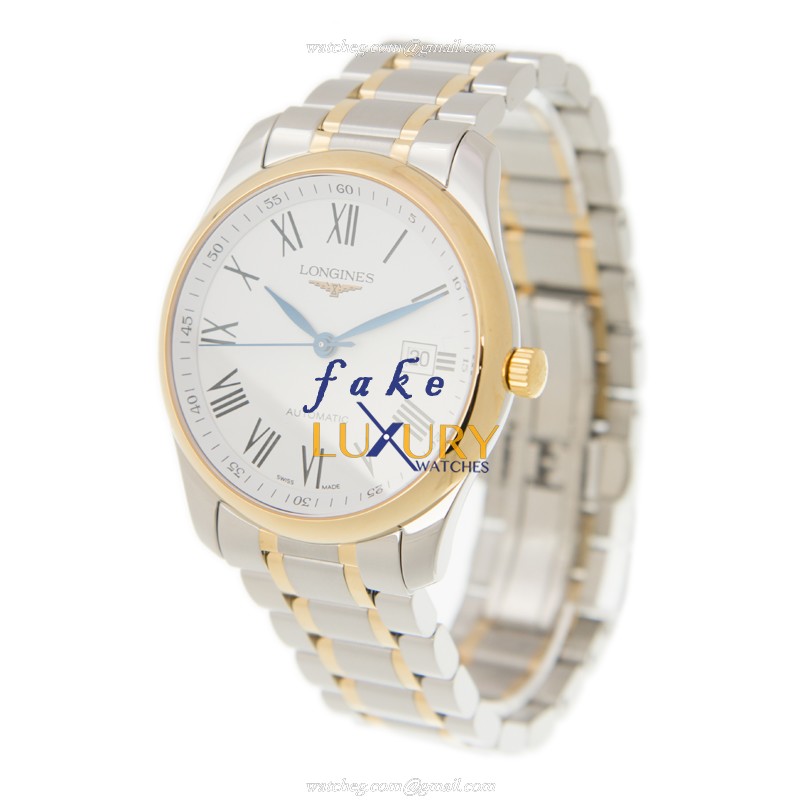 Longines L2.793.5.19.7 MASTER Replica Watch, Automatic Movement, 18kt Gold & Steel Case, White Dial - Image 3