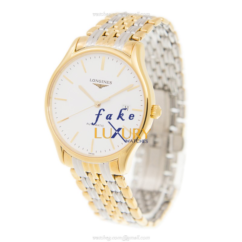 Longines Lyre L4.960.2.12.7 Automatic 18kt Gold Steel White Dial Replica Watch - Image 3