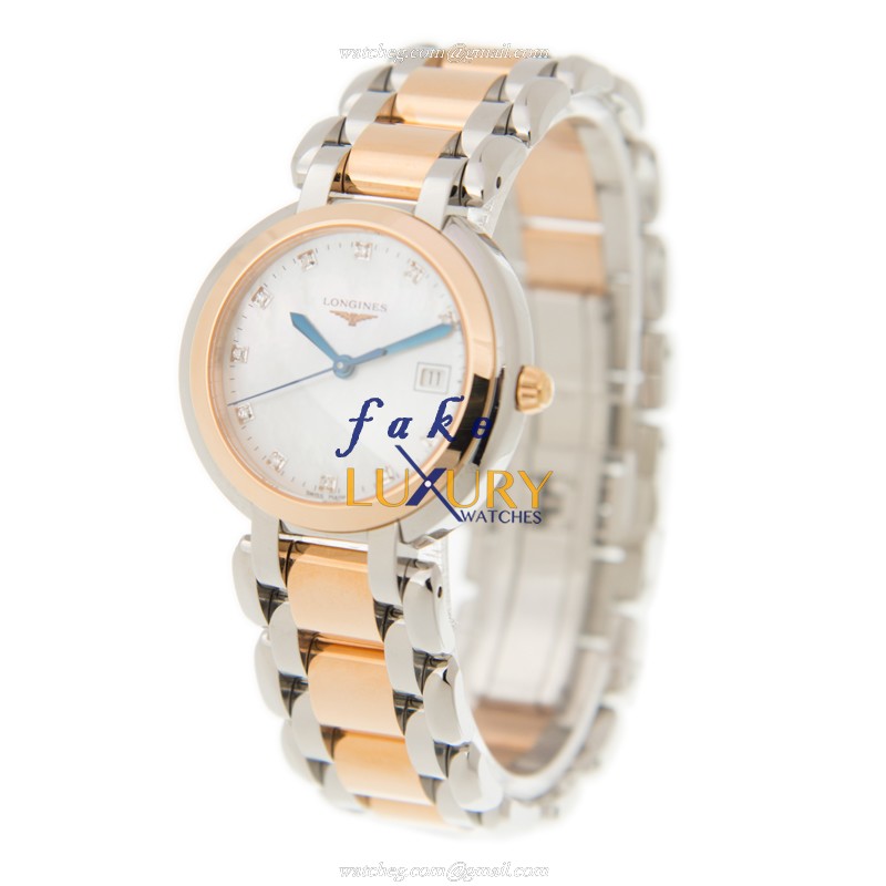 Longines L8.112.5.87.6 | Quartz | 18kt Rose Gold & Steel | Mother of Pearl Dial | Replica Watch - Image 3