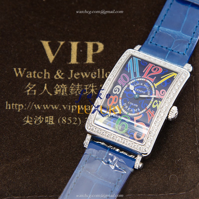 Franck Muller 952 QZ COL DRM D 1R AC Long Island Quartz Blue Dial Diamonds Replica Watch - Image 5