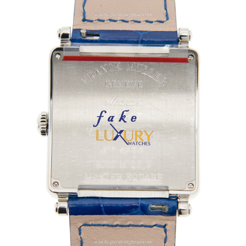 Franck Muller 6002 M QZ R AC Master Square Replica Watch, Silver Dial, Blue Leather Strap - Image 3