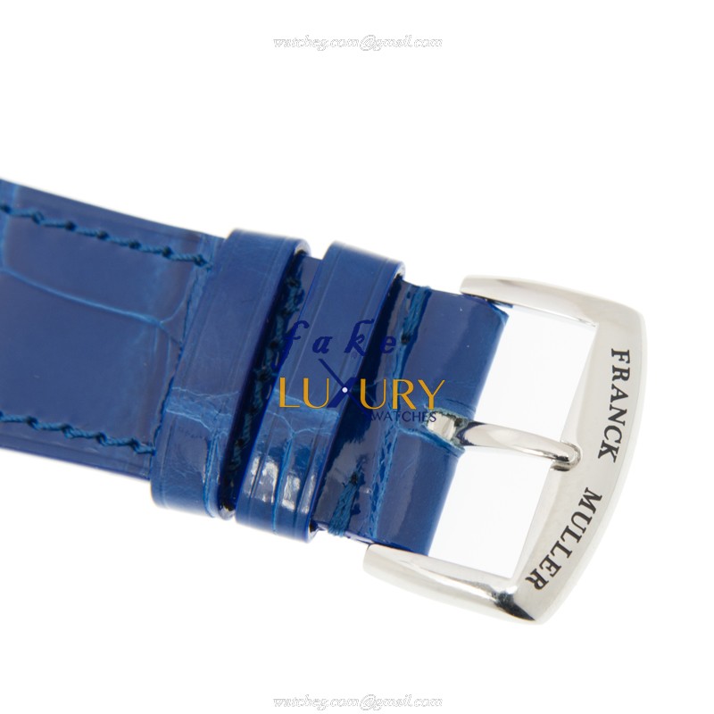 Franck Muller 6002 M QZ R AC Master Square Replica Watch, Silver Dial, Blue Leather Strap - Image 4