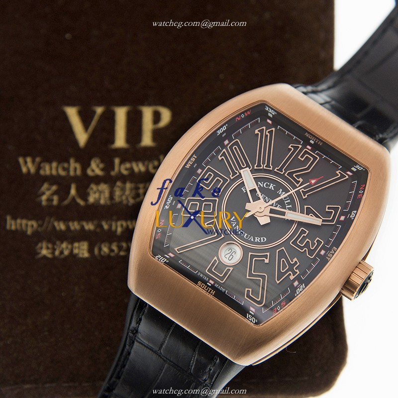Franck Muller V 45 SC DT 5N.BR.NR Vanguard Replica Watch, Automatic, Rose Gold Case, Black Dial - Image 5