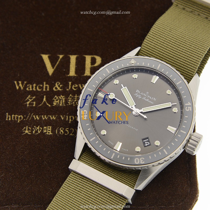 Blancpain Fifty Fathoms 5000-1110-NAKA Automatic Green Canvas Steel Replica Watch - Image 5