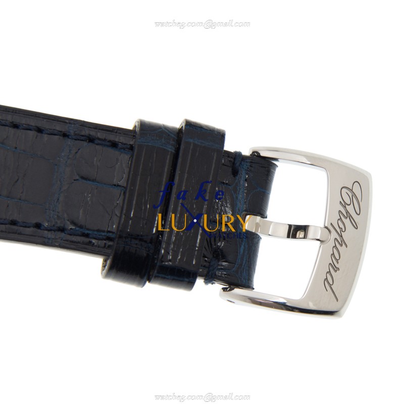 Chopard 278559-3006 HAPPY SPORT Automatic Stainless Steel Replica Watch - Blue Dial, Alligator Strap - Image 4