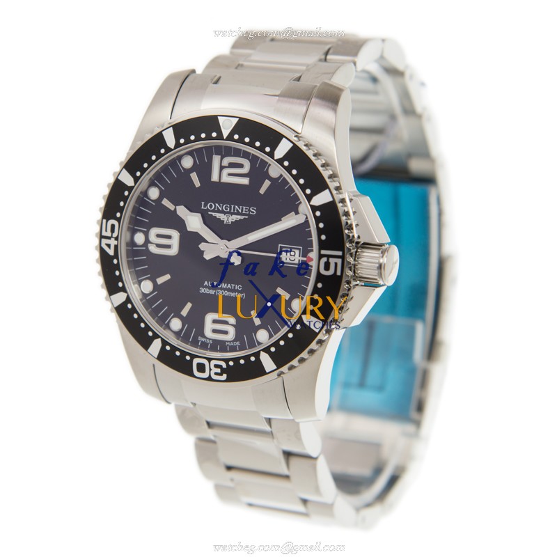Longines L3.742.4.56.6 Conquest Replica Watch, Automatic, Black Dial, Steel Bracelet, 41mm - Image 3