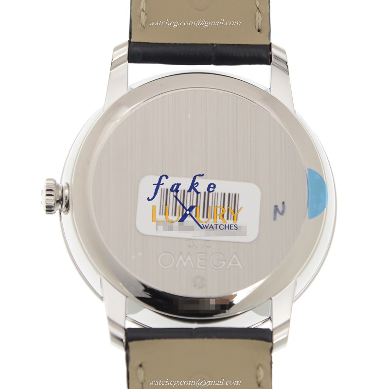 Omega 424.13.40.20.01.001 Automatic Replica Watch, Stainless Steel Case, Black Dial, Leather Strap - Image 3