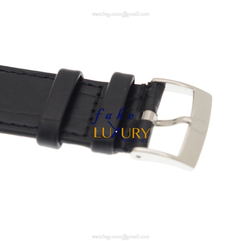 Omega 424.13.40.20.01.001 Automatic Replica Watch, Stainless Steel Case, Black Dial, Leather Strap - Image 4