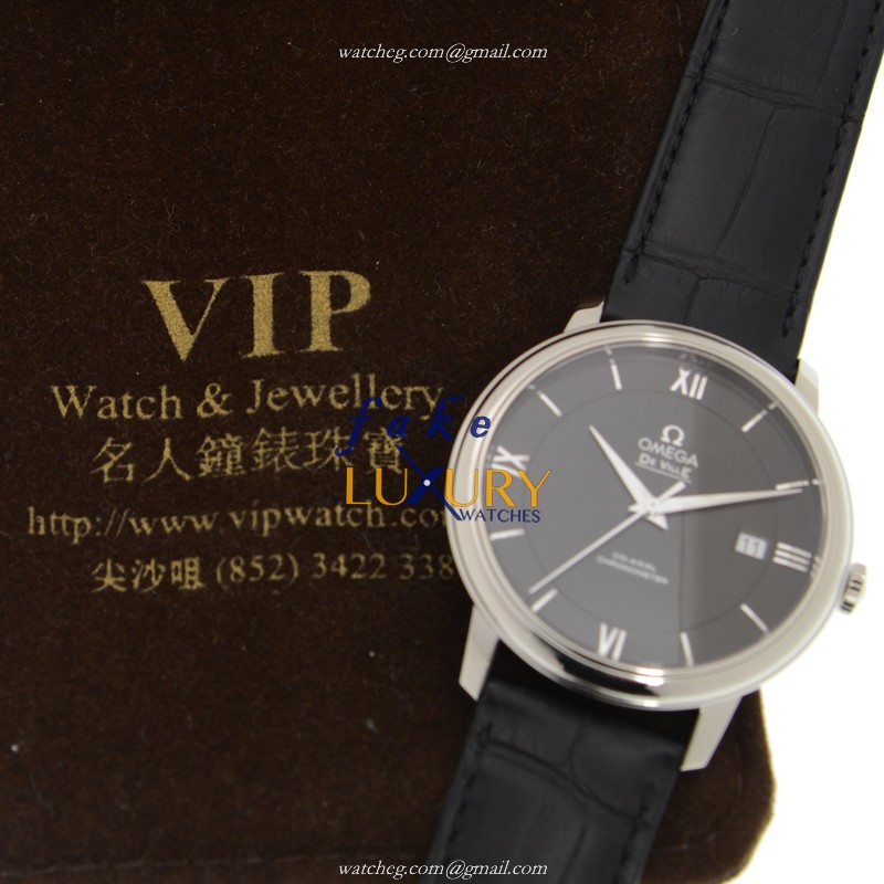 Omega 424.13.40.20.01.001 Automatic Replica Watch, Stainless Steel Case, Black Dial, Leather Strap - Image 5