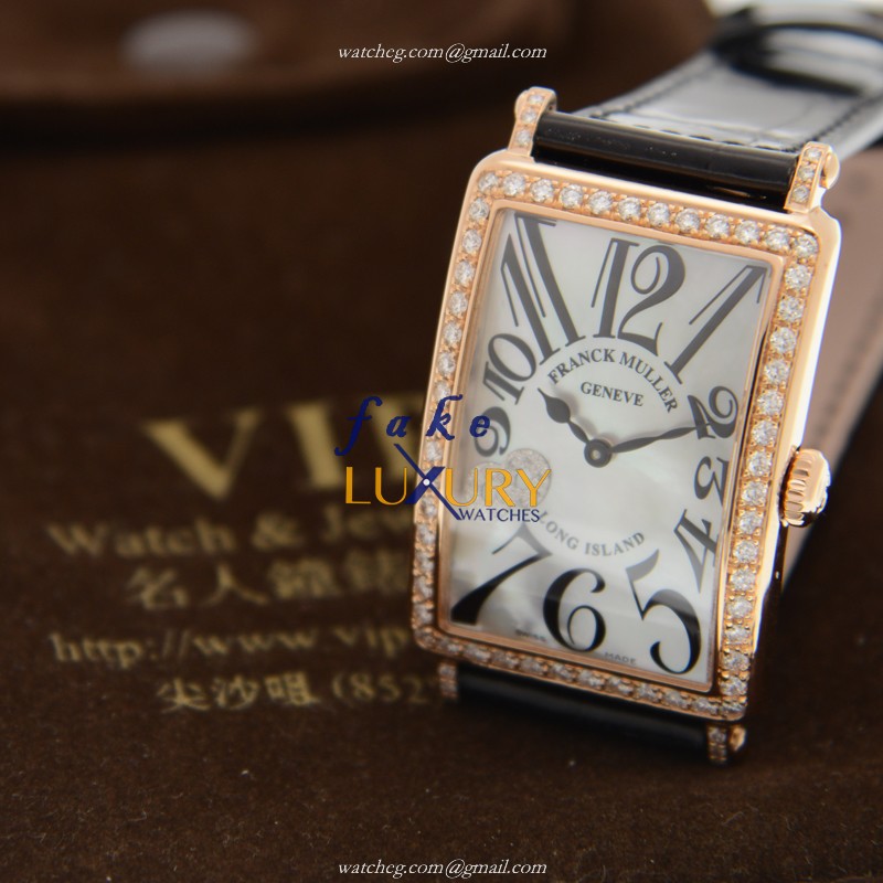 Franck Muller 952 QZ MOP D 1R CD8 NI 5N LONG ISLAND Quartz Rose Gold & Diamond Replica Watch - Image 5