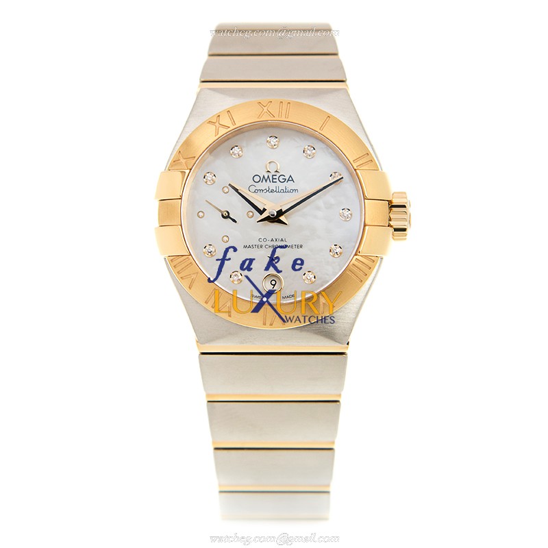 Omega 127.20.27.20.55.002 CONSTELLATION Auto 18kt Gold/Steel - White Dial - Replica Watch - Image 2
