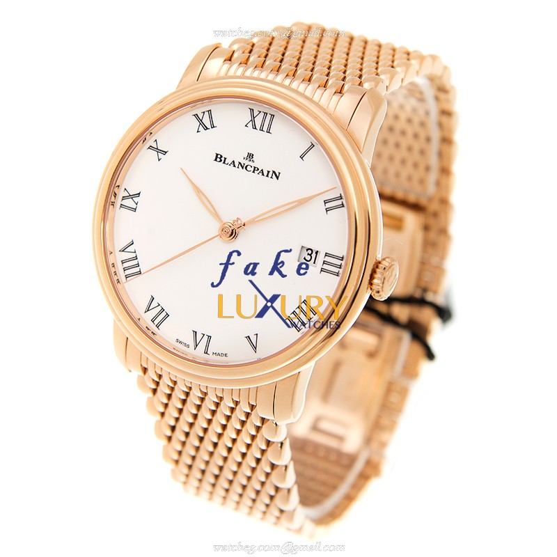 Blancpain 6630-3631-MMB Villeret Replica Watch, White Dial, 18kt Rose Gold Case, Automatic Movement - Image 3
