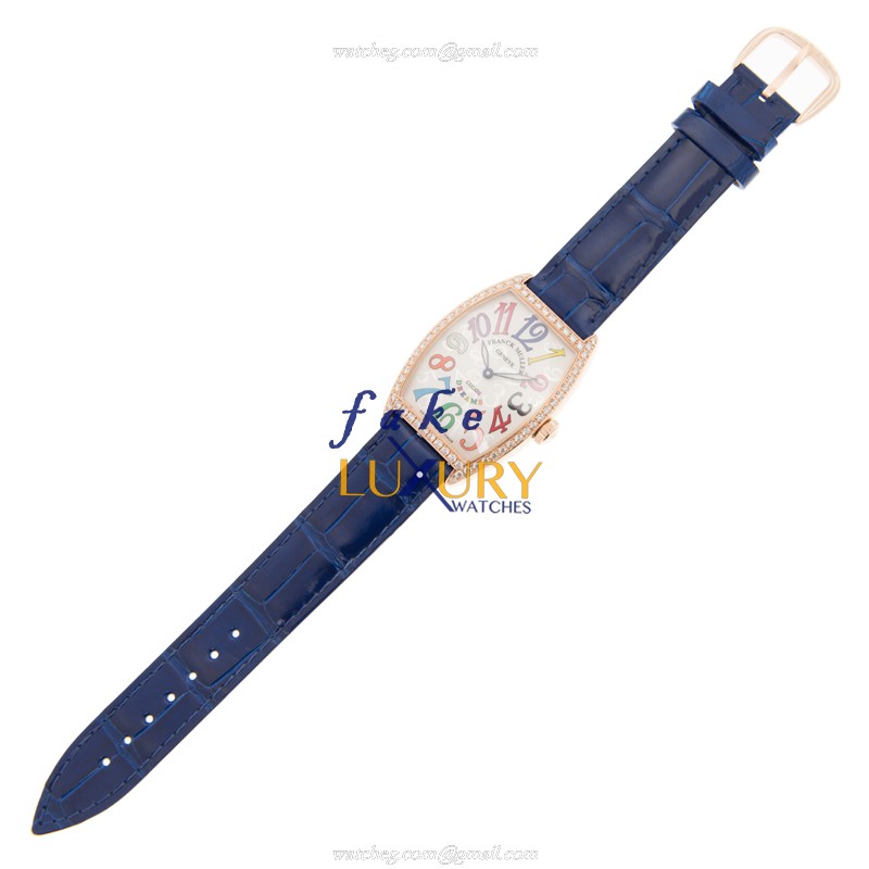 Franck Muller Cintree Curvex 2852 B QZ COL DRM D 1R 5N Replica Watch, Quartz, White Dial, Blue - Image 2