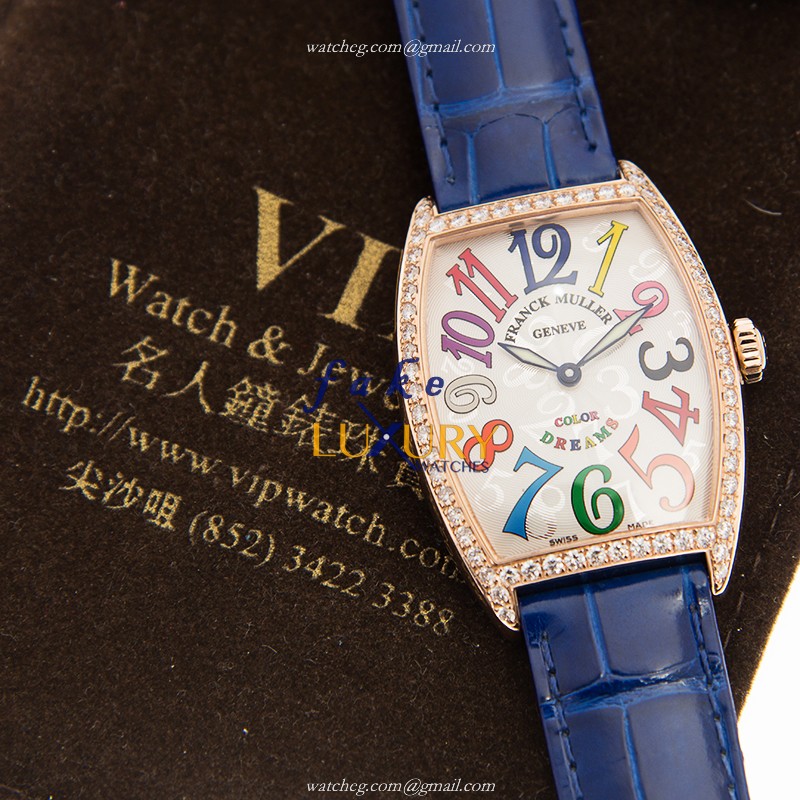 Franck Muller Cintree Curvex 2852 B QZ COL DRM D 1R 5N Replica Watch, Quartz, White Dial, Blue - Image 5