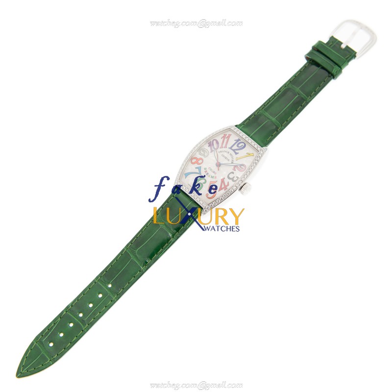 Franck Muller 5850M SC COL DRM D 1R AC CINTREE CURVEX Auto Stainless Steel Diamond Dial Green - Image 2