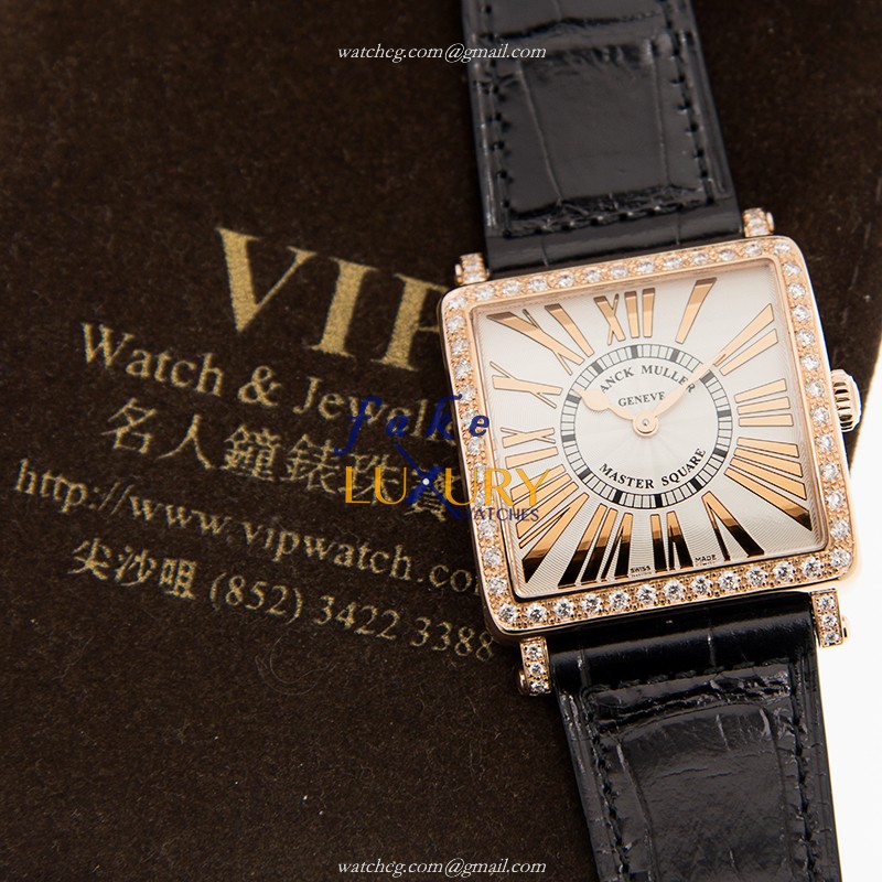 Franck Muller 6002 M B QZ REL R D 1R 5N Replica Watch, Quartz Movement, Rose Gold Case with Diamonds - Image 5