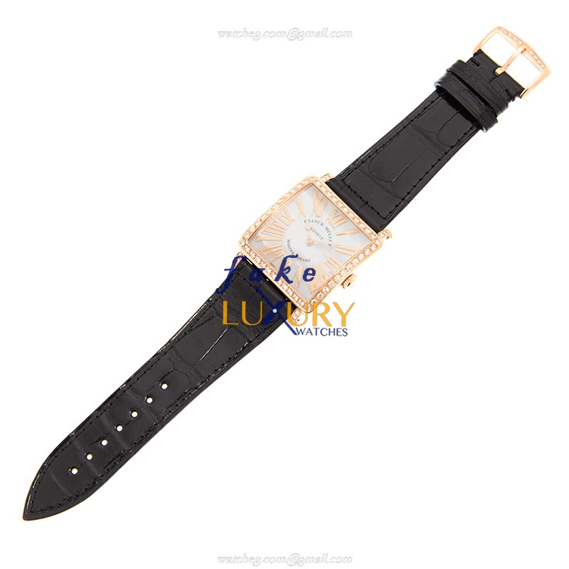 Franck Muller 6002 M B QZ REL R MOP D 1R 5N Master Square Quartz 18kt Rose Gold & Diamond Replica - Image 2