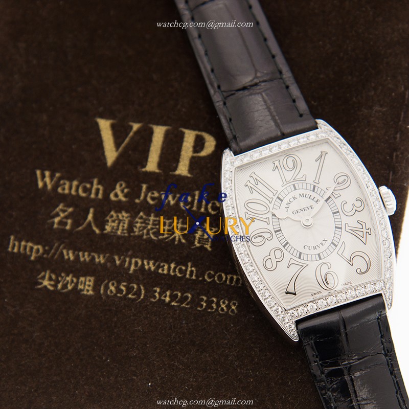 Franck Muller 7502 QZ REL D 1R AC Cintree Curvex Quartz White Dial Stainless Steel Diamonds Replica - Image 5