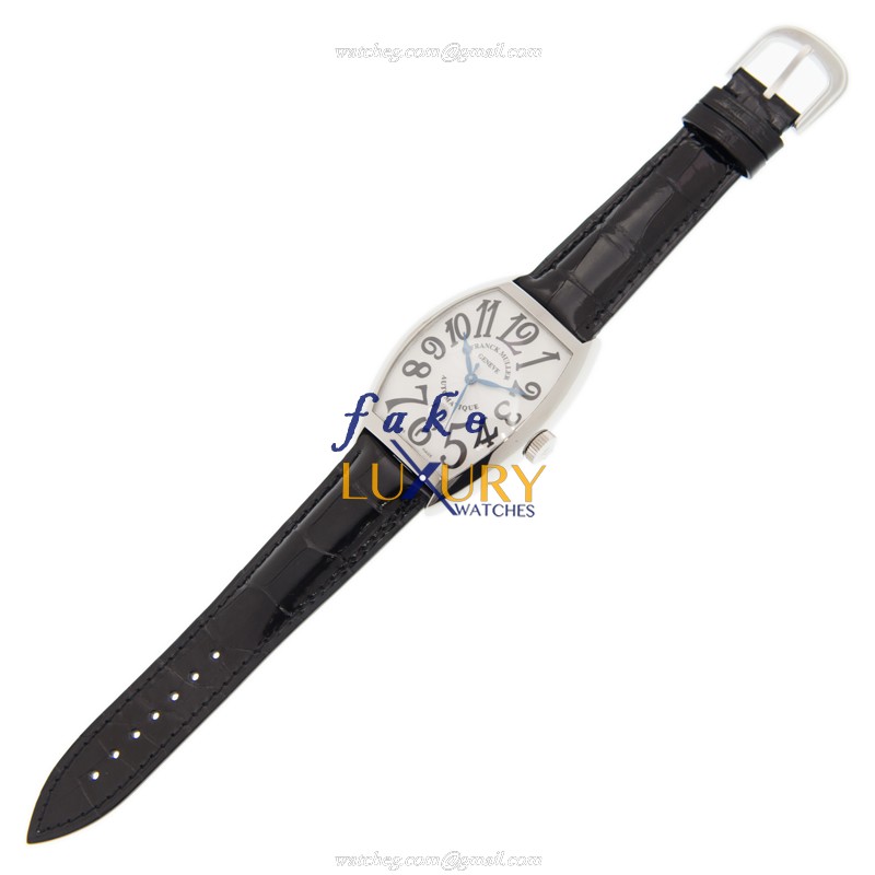 Franck Muller 8880BSCDTAC Automatic Stainless Steel White Dial Alligator Strap Replica Watch - Image 2