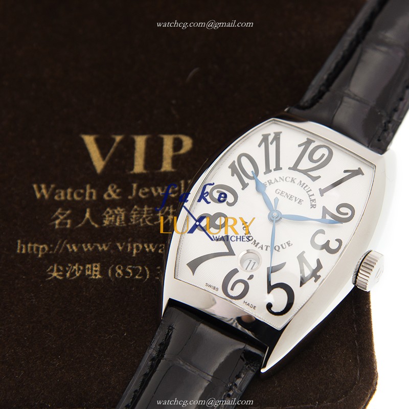 Franck Muller 8880BSCDTAC Automatic Stainless Steel White Dial Alligator Strap Replica Watch - Image 5