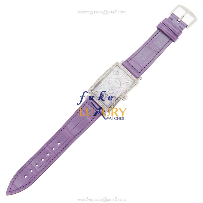 952 QZ REL MOP VL D 1R PEONY AC - Franck Muller Long Island Replica Watch - Quartz Purple Strap - Image 2