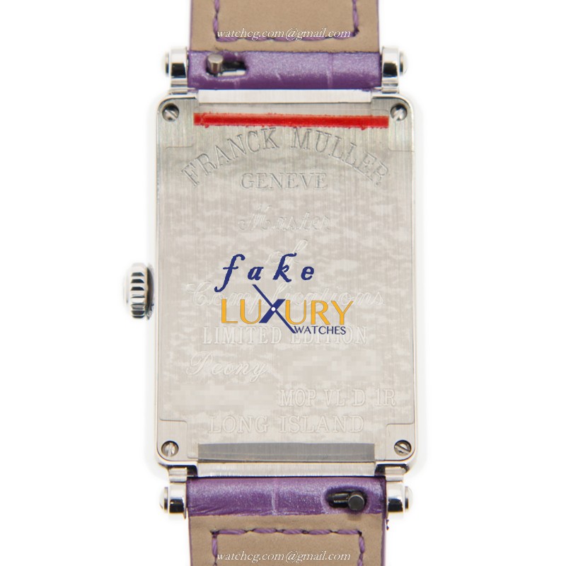 952 QZ REL MOP VL D 1R PEONY AC - Franck Muller Long Island Replica Watch - Quartz Purple Strap - Image 3