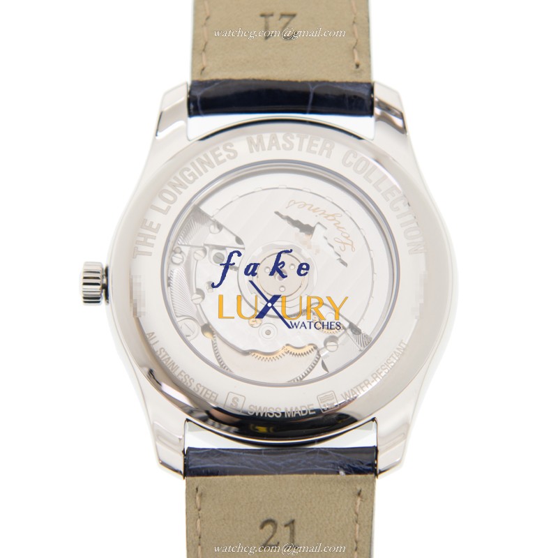 L2.793.4.97.2 - Longines Master Replica Watch Automatic Blue Dial Alligator Strap - Image 3