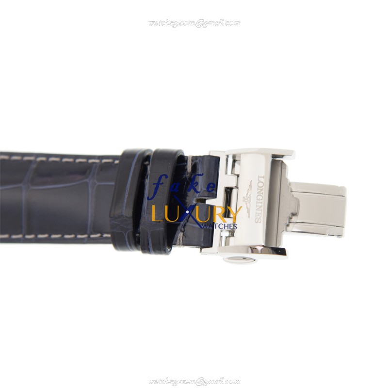 L2.793.4.97.2 - Longines Master Replica Watch Automatic Blue Dial Alligator Strap - Image 4