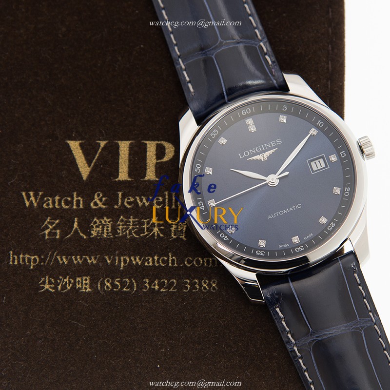 L2.793.4.97.2 - Longines Master Replica Watch Automatic Blue Dial Alligator Strap - Image 5