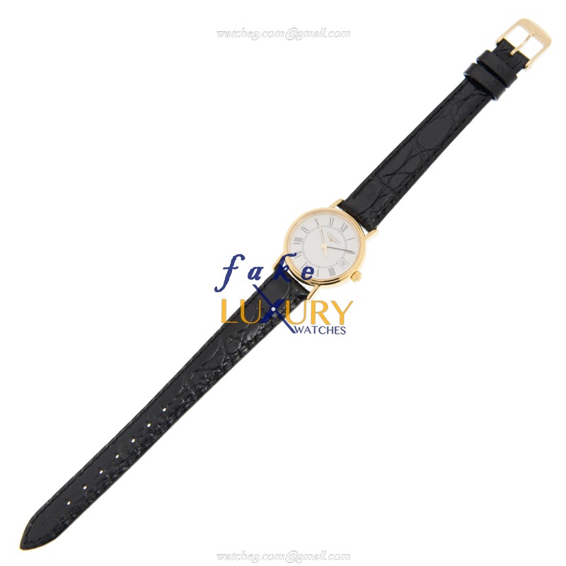 Longines PRESENCE L4.319.2.11.2 - White Dial - Gold-Plated Steel - Quartz Replica Watch - Image 2