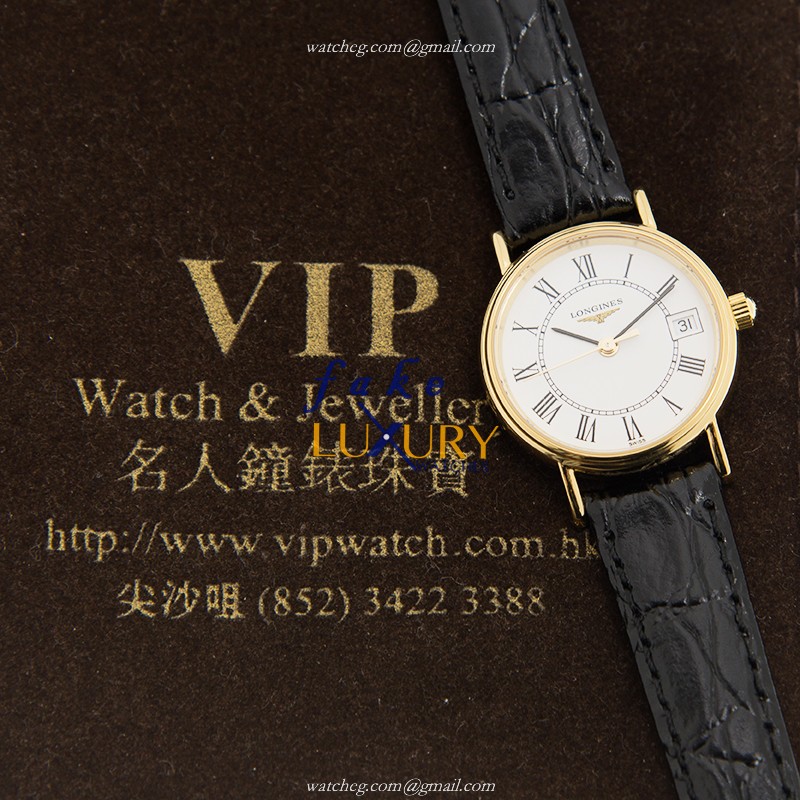 Longines PRESENCE L4.319.2.11.2 - White Dial - Gold-Plated Steel - Quartz Replica Watch - Image 5
