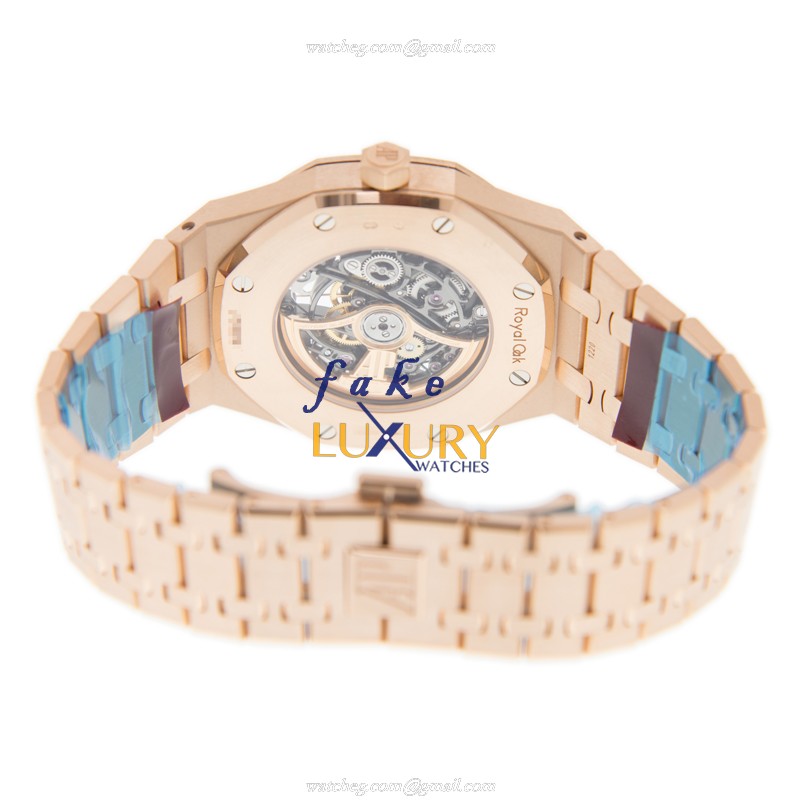 Audemars Piguet 15407OR.OO.1220OR.01 Replica Watch with 18kt Rose Gold Case & Dark - Image 4