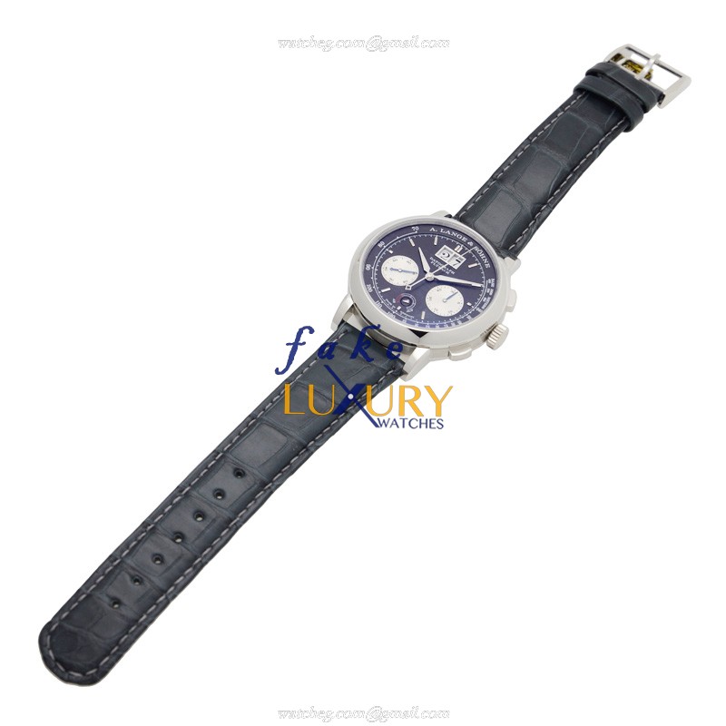 A Lange & Sohne Datograph 405.035 Manual Wind 950 Platinum Black Dial Replica Watch - Image 2